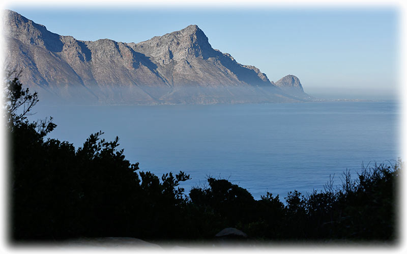 Driving along the scenic ocean drive Route 44 in South Africa