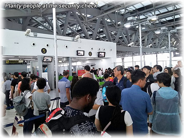 Security check at Suvarnabhumi International Airport