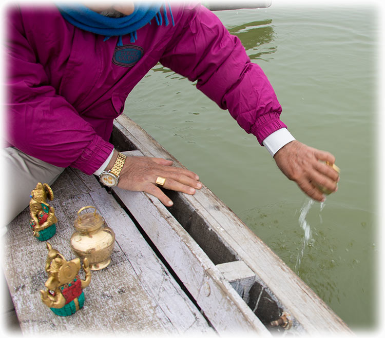 Ganesha swimming in River Ganges