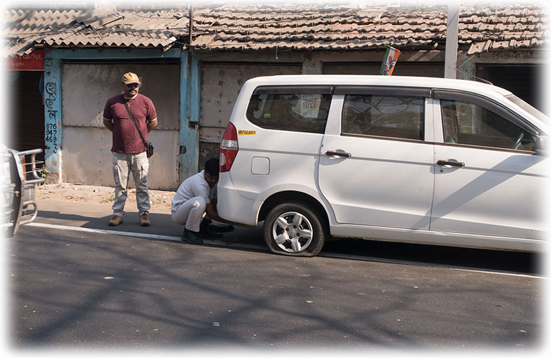 Flat tyre in India