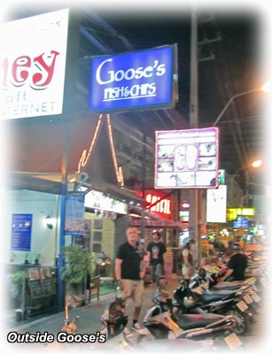 Aladdin's adventure at Goose's Fish & Chips restaurant  in Pattaya