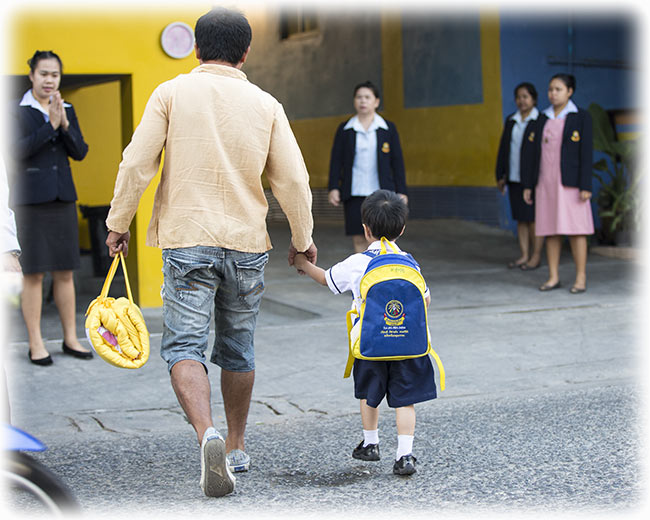 Preparing to go to Thai school/ nursery