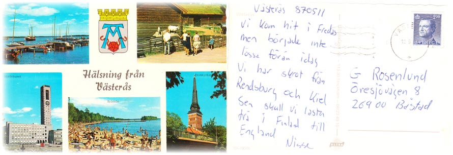 Aladdin's postcard from Västerås