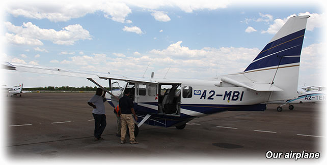 Aladdin flying to Kasane with Major Blue