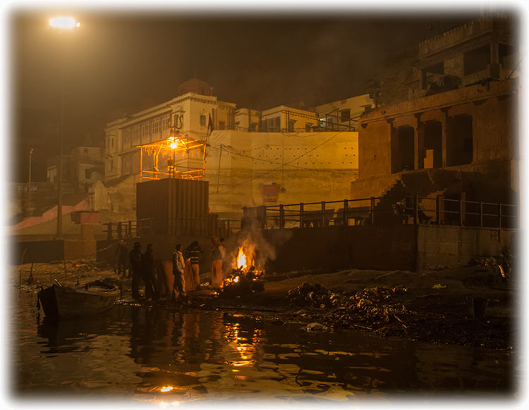 Cremation ghat in Varanasi/ Benares